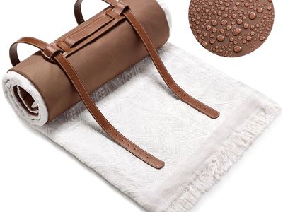 Foldable Large Blanket Picnic Mat, Waterproof & Portable with Carry Straps, 70x70 Inch