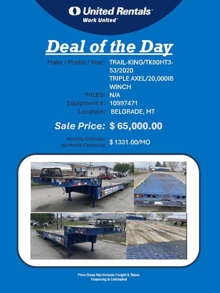 Semi Trailer Dove Tail Hyd. Trail King w winch 2020 wont last long $