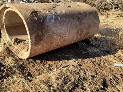 Large Concrete Culvert Pipe - Approx. 4' tall x 6' wide x 8' Long