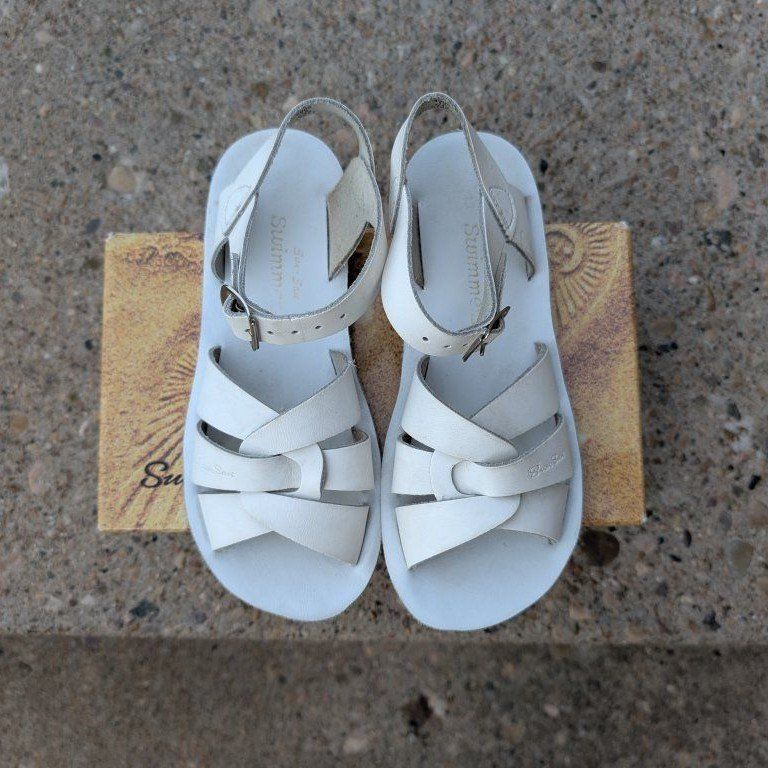 Girl's White Salt Water Sandals - Size 13
