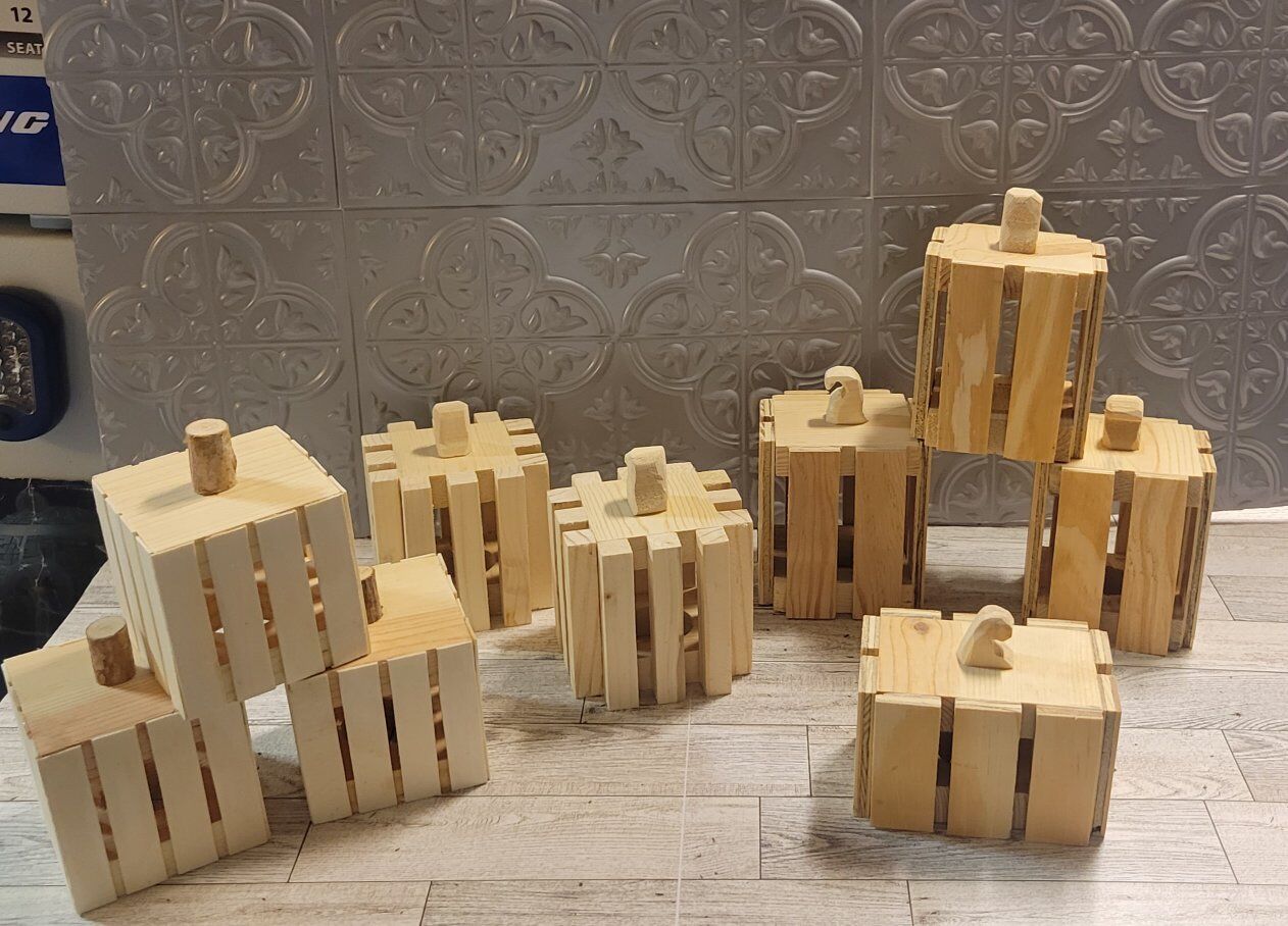 Wooden square pumpkins