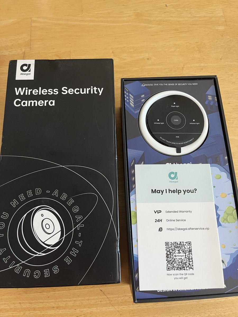 Abegal Wireless Security Camera - New in Box Home Security Cam with Flashlight & Infrared