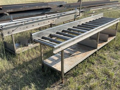Heavy Duty Stainless Steel Conveyor Roller Tables 10' long 20"wide rollers - Set of 2