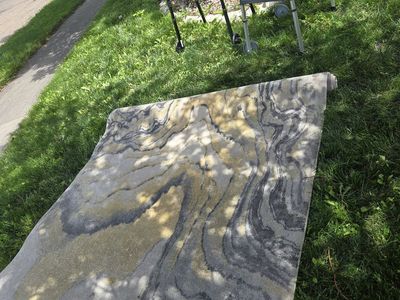 5'x8' Gray/Yellow Swirl Rug