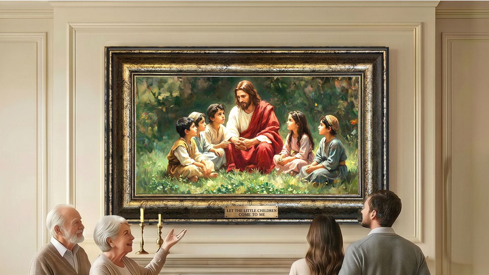 New. Original Framed "Let the Children Come to Me" Limited Edition Canvas Print