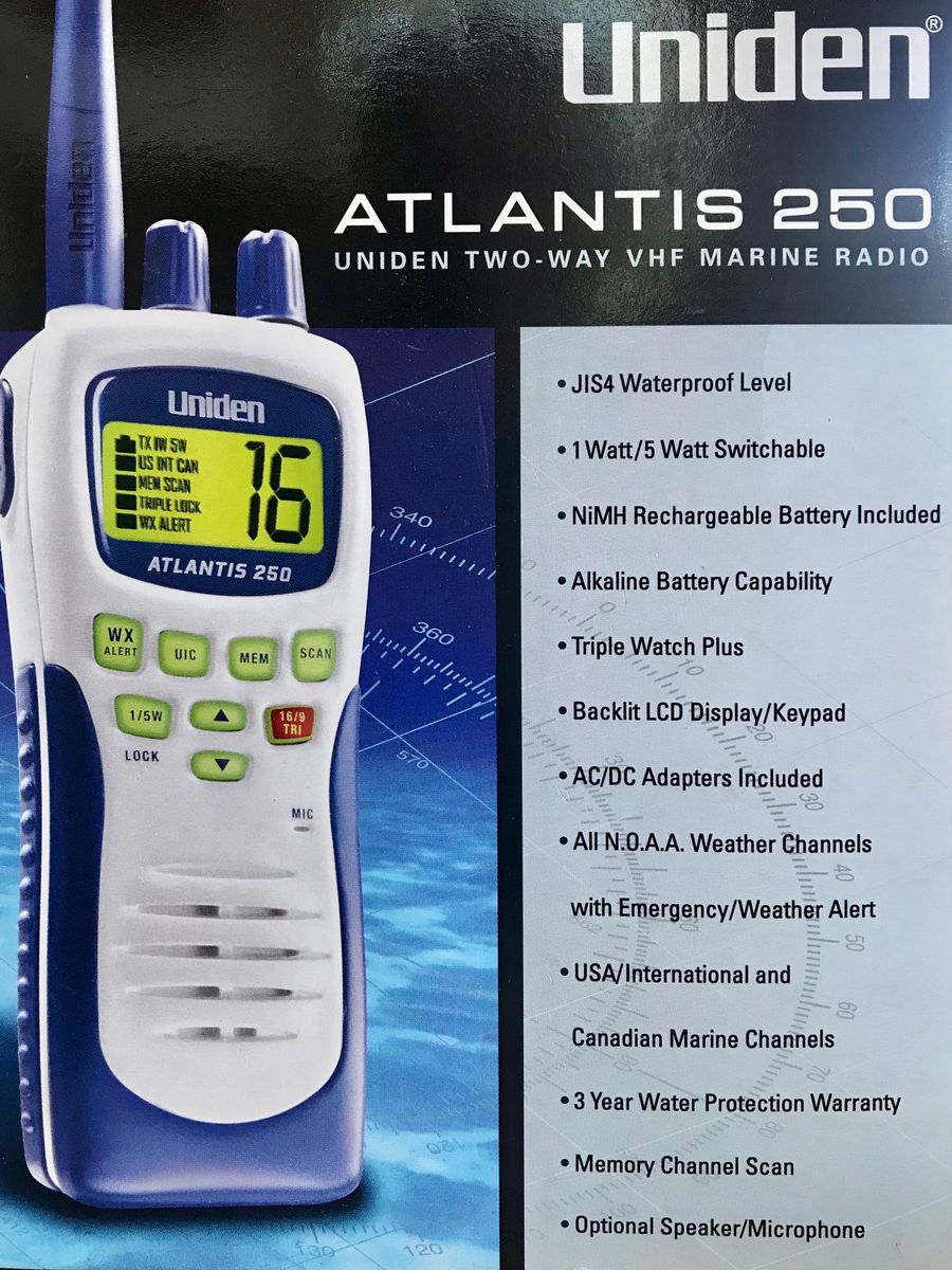 Two-way VHF Marine Radio - Uniden Atlantis 250