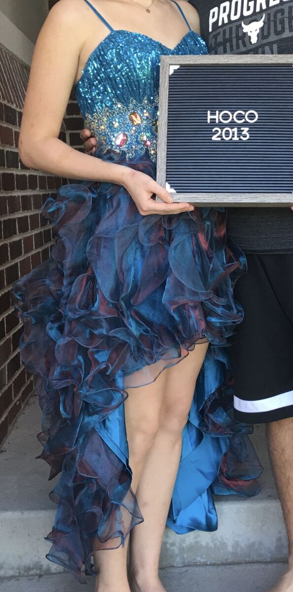 Blue and Purple High-Low Dress