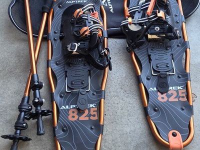 Snowshoes with poles and bags