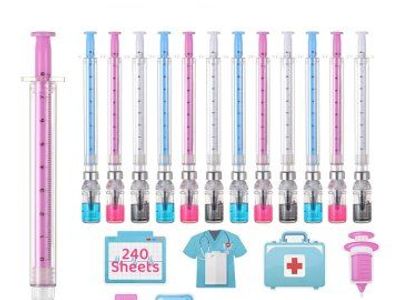 New in Box! 276 Piece Novelty Nurses Syringe Roller Ball Pen Kit
