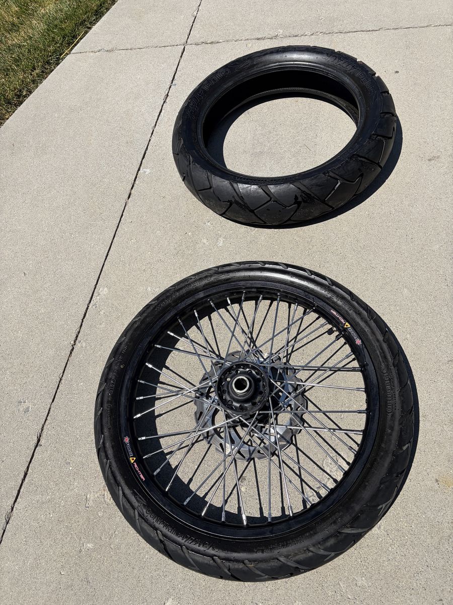 Motorcycle Wheel & Continental ContiAttack Tire Set - Black KTM rim