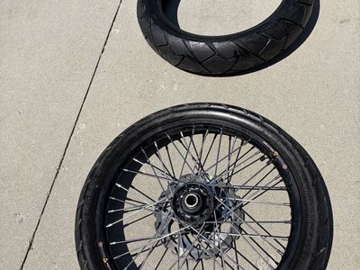 Motorcycle Wheel & Continental ContiAttack Tire Set - Black KTM rim