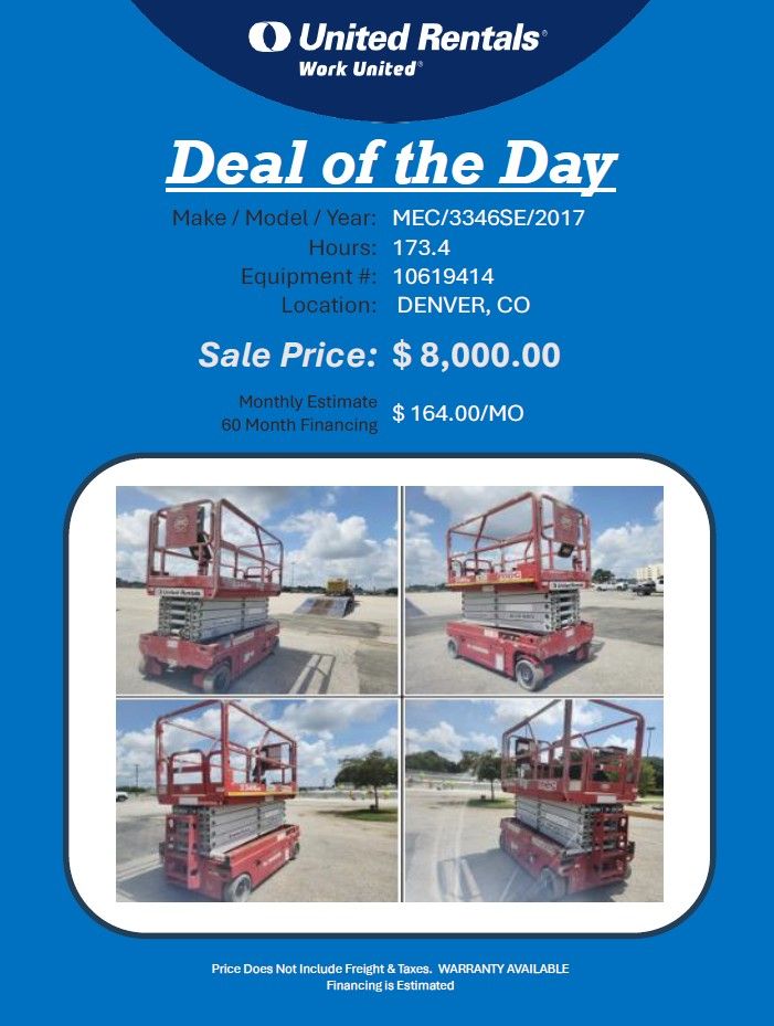 Scissor MEC 3346  33ft 46" wide 2017