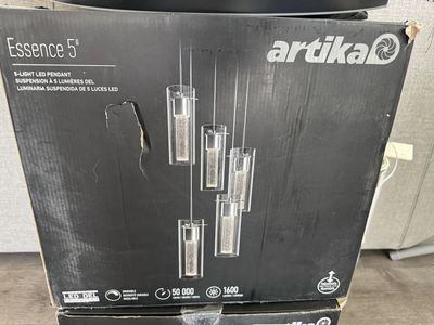 NEW Artika Essence 5-Light LED Pendant Chandelier – Chrome