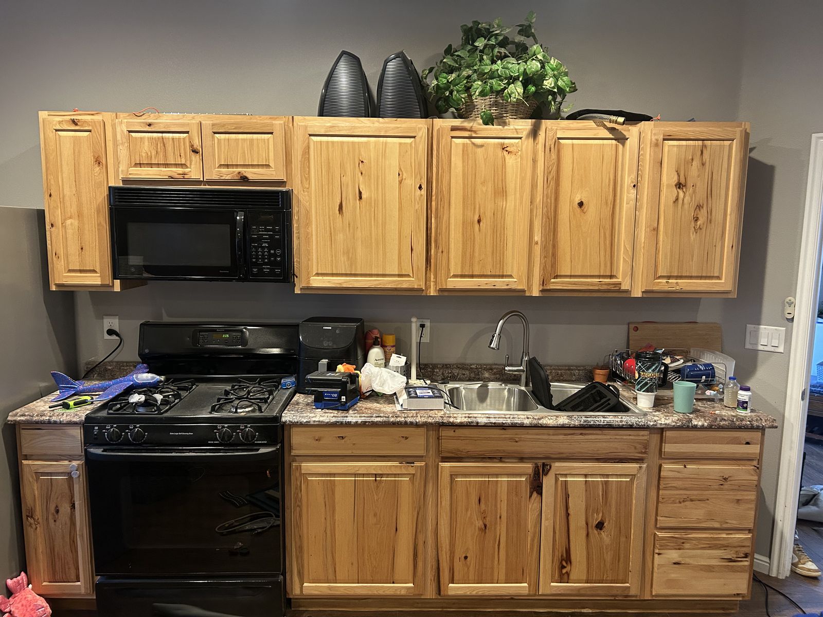 Lightly Used Diamond Now Natural Stained Hickory Kitchen Cabinets (From Lowes)