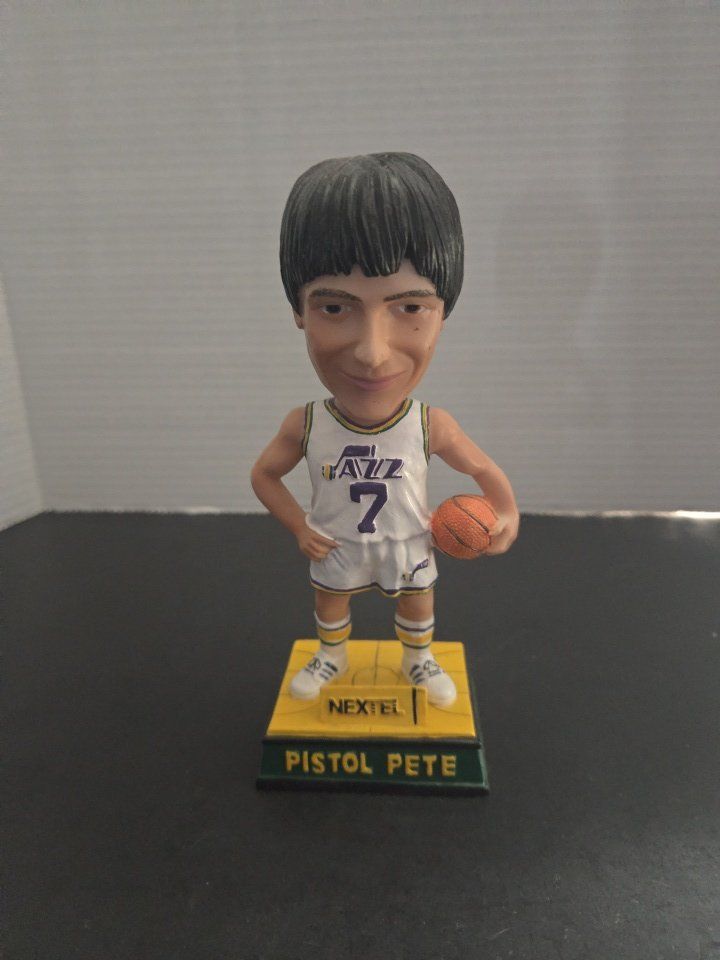 Utah Jazz Pete Maravich 'Pistol Pete' and Karl Malone Bobblehead Figures