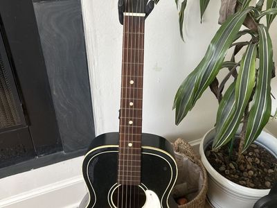 Vintage Silvertone Parlor Guitar - 1960s Acoustic Guitar, Sunburst Finish, White Pickguard