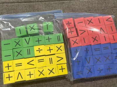 Foam Dice with Math Symbols