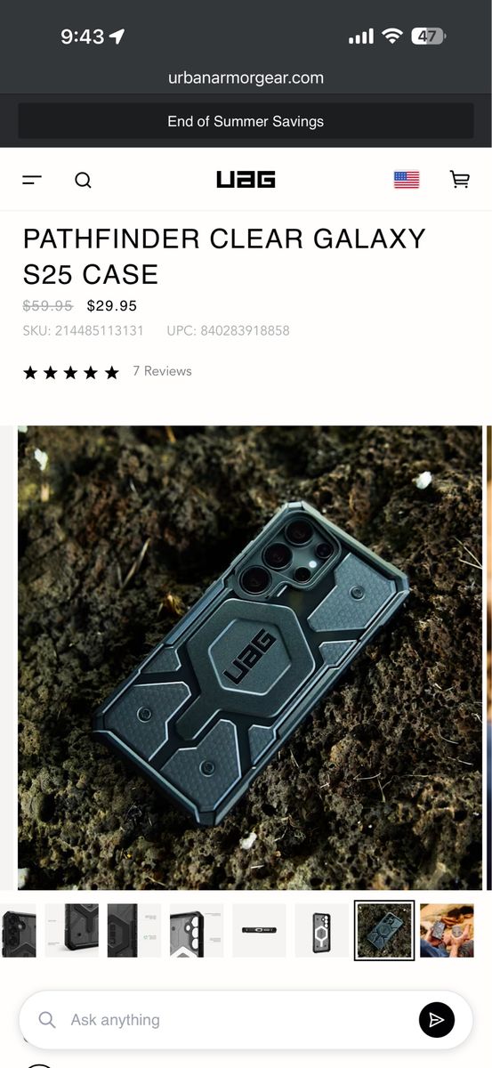 UAG Pathfinder Clear Rugged Phone Case for Samsung Galaxy S25