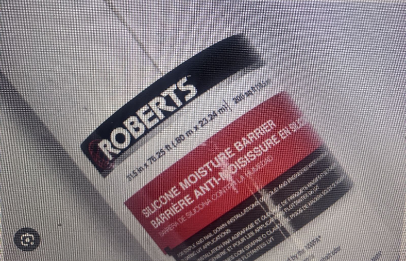 Roberts 70-198 Silicone Moisture Barrier 200 sq 31.5 in. x 76.25 ft. x 6 mil Und White