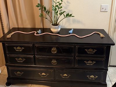 8-Drawer Wood Dresser, Painted Black