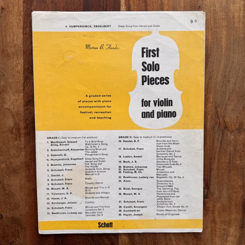 SLEEP SONG - Hansel and Gretel -Engelbert Humperdinck - Violin and Piano