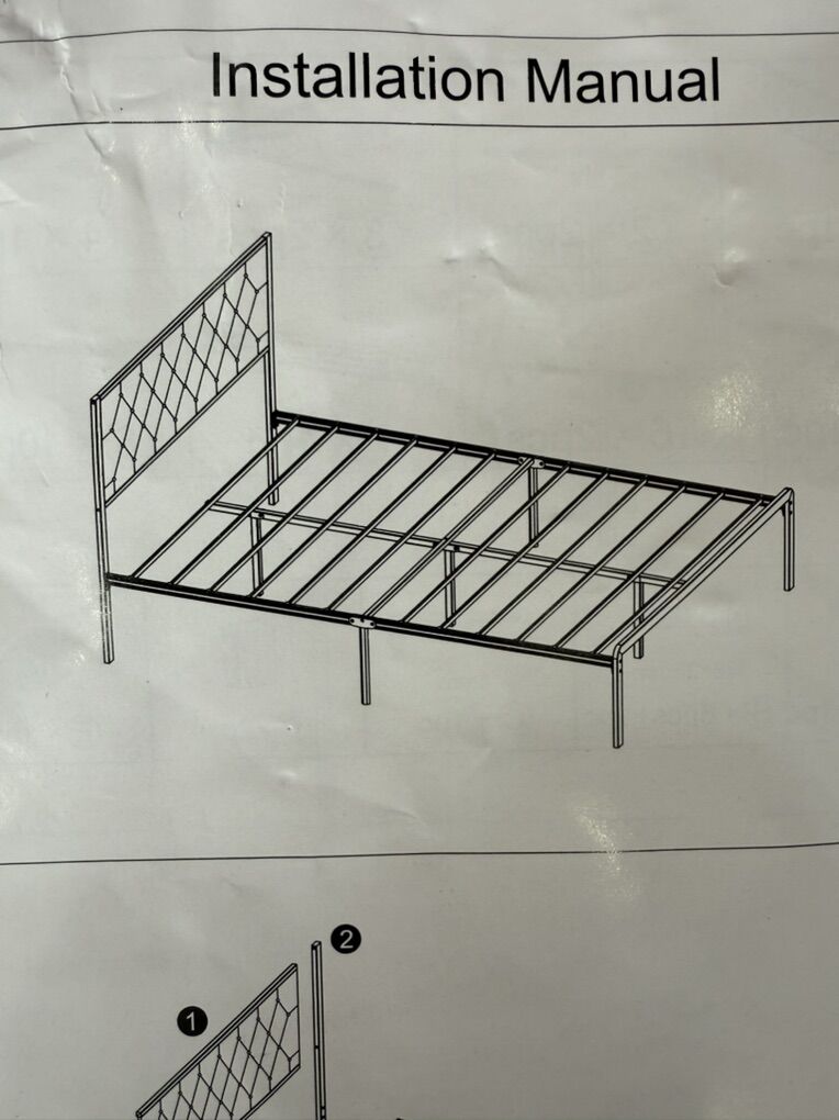 New Black Diamond Tuck Headboard Full Bed Frame