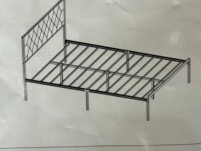 New Black Diamond Tuck Headboard Full Bed Frame