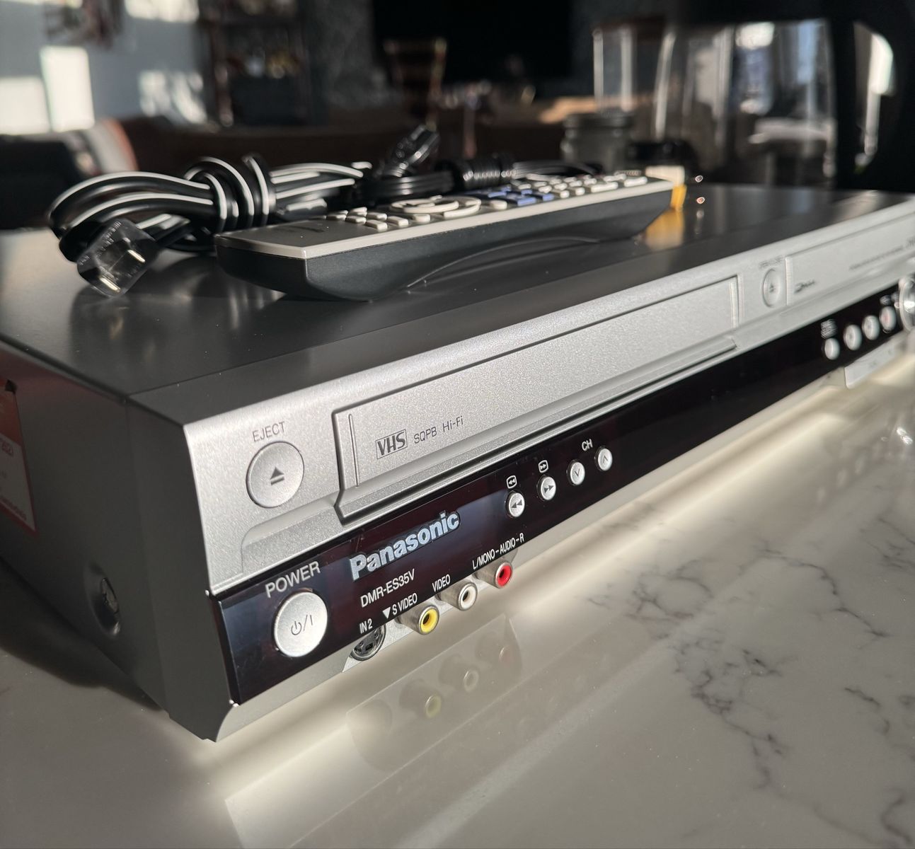 Panasonic DMR-ES35V DVD-RAM DVD-R/RW VHS Hi-Fi Combo Recorder Player Remote Cables