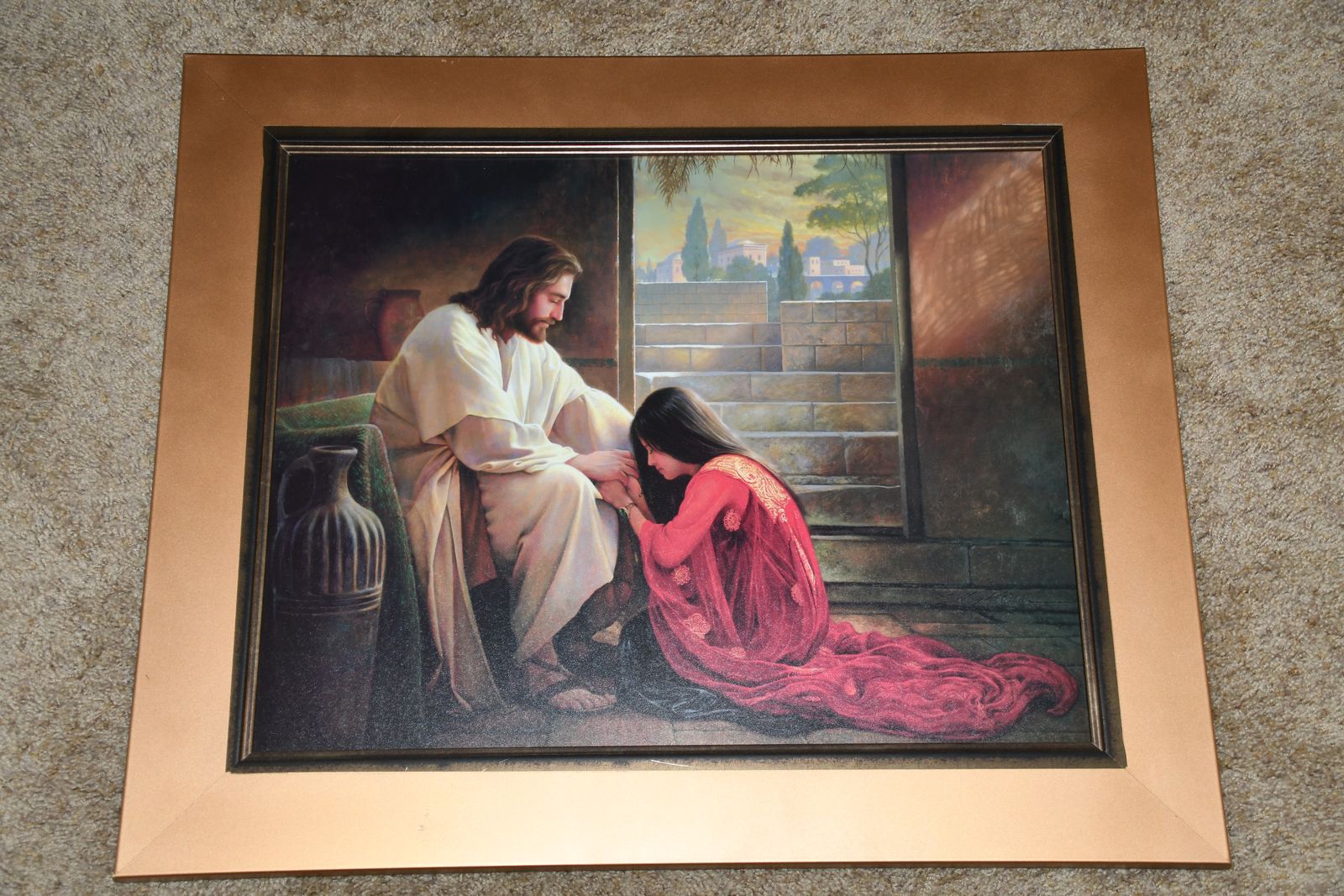 BEAUTIFUL "FORGIVEN" JESUS PICTURE ~ GREG OLSEN ~ 21" x 25" FRAMED
