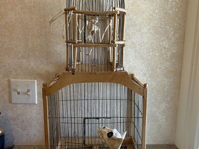 REAL BIRDCAGE Wood & Wire Vintage Architectural