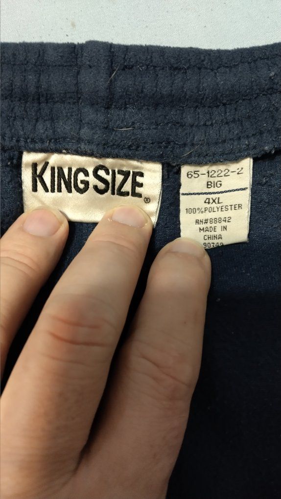King Size 4XL Big Men's Sweatpants - Navy Blue & Gray (56-59 in waist)