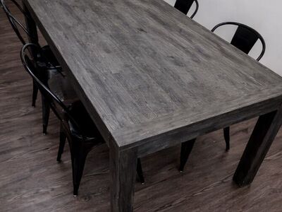 Gray Reclaimed Wood Kitchen table
