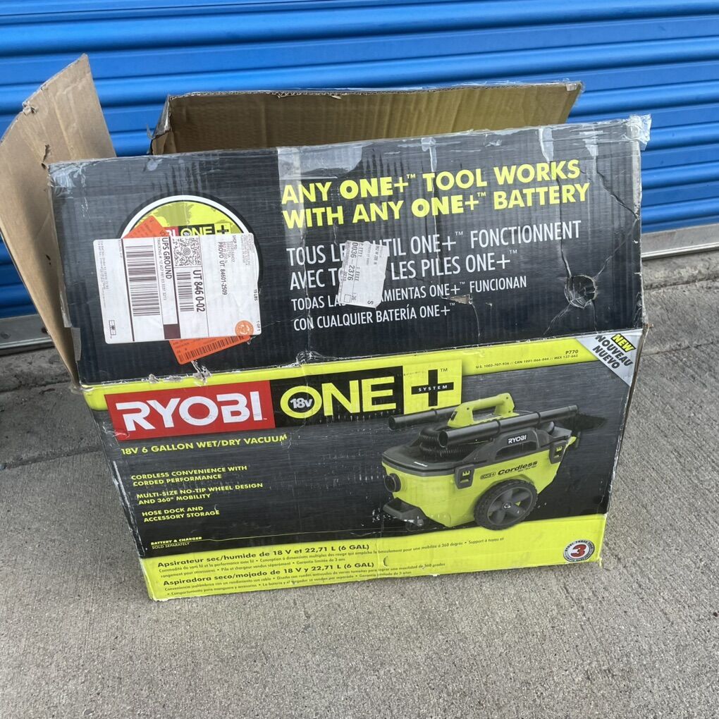 Ryobi 6 Gallon One+ Plus 18V Wet Dry Shop Vacuum