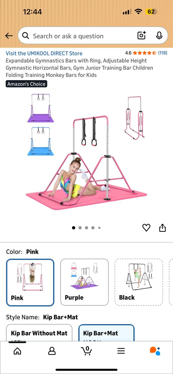 Kids Adjustable Gymnastics Bar