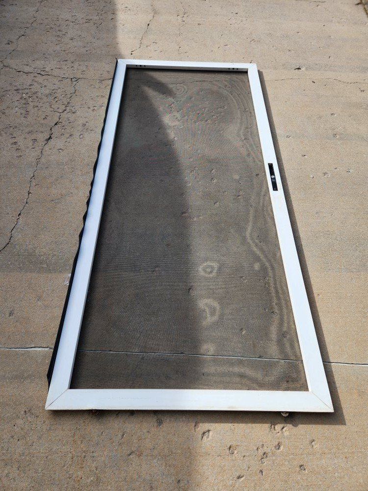Heavy Duty 80" x 36" white locking screen door