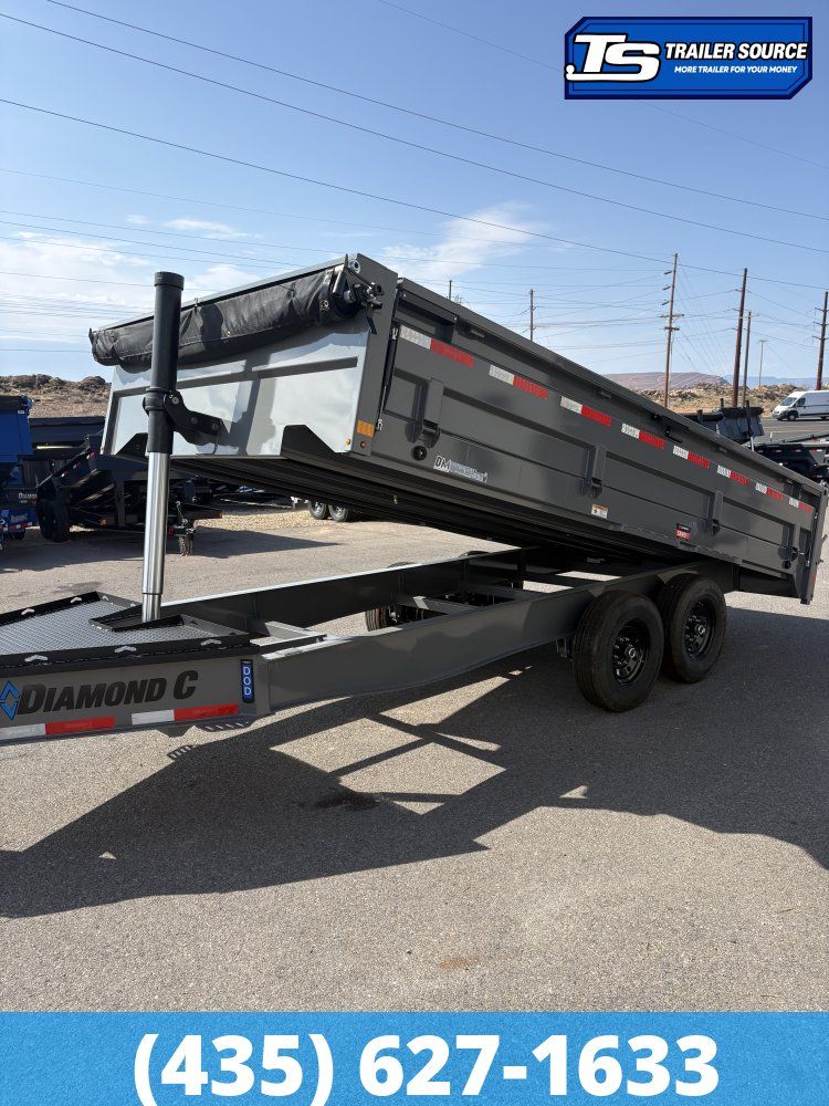 8x16 Diamond C DOD 207 Deckover Dump Trailer - 24" Sides - 15.5K GVWR -