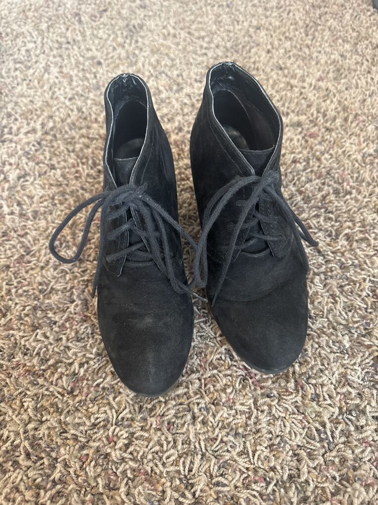 Black high heel ankle boots