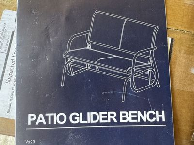 New Patio Glider Bench - Unassembled Outdoor Seating
