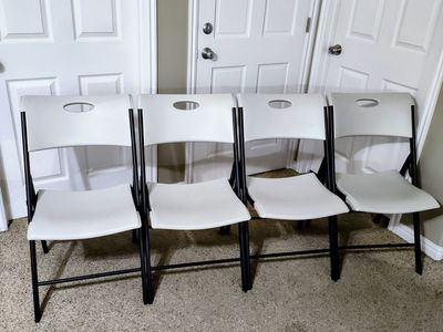 A set of 4 Lifetime folding chairs