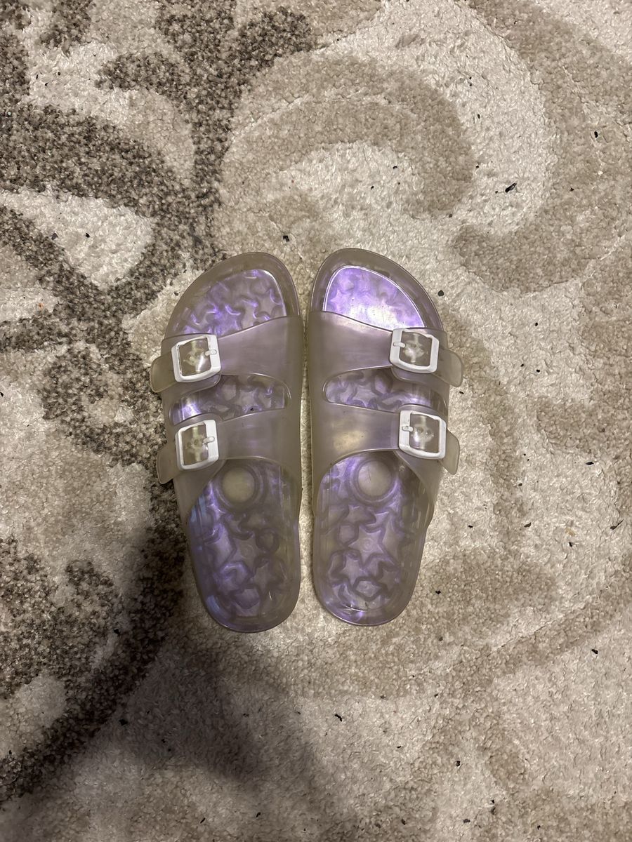 Ross Dress For Less Clear Iridescent Buckle Slide Sandals - Women's Size 5 Jelly Shoes