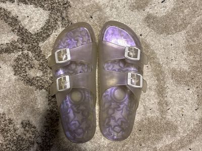 Ross Dress For Less Clear Iridescent Buckle Slide Sandals - Women's Size 5 Jelly Shoes