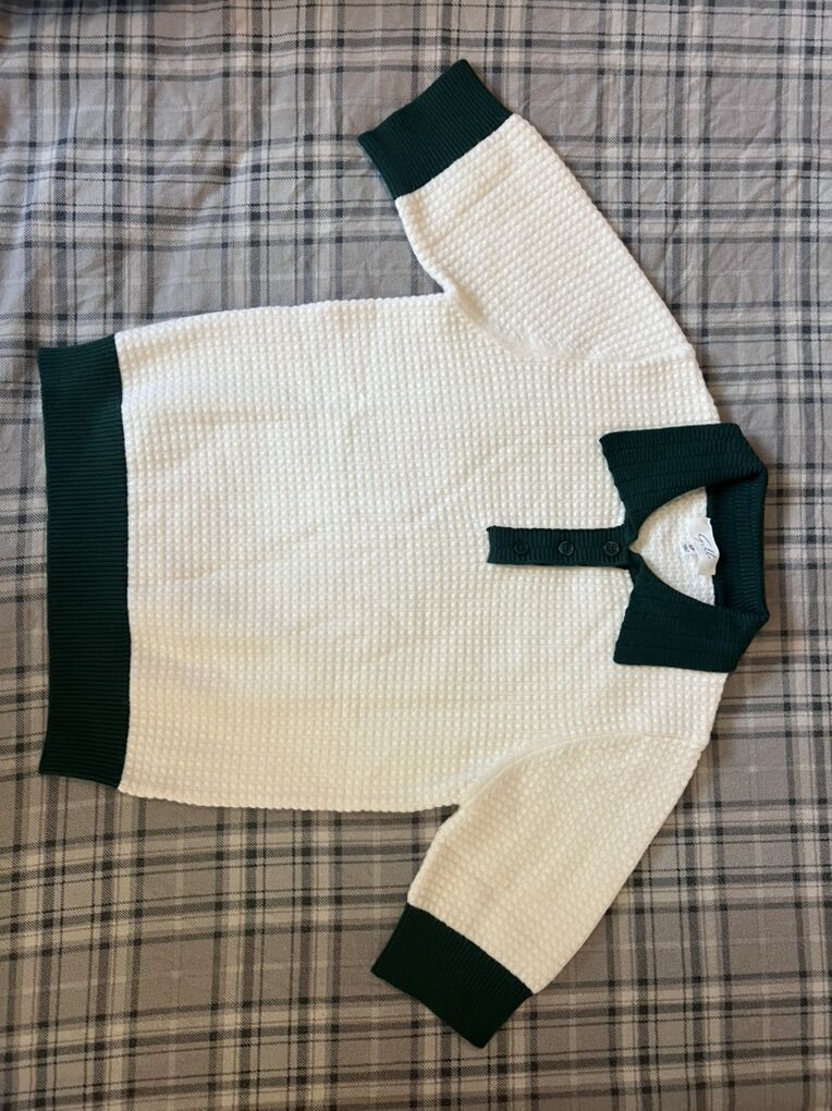 super Soft Green And White blouse
