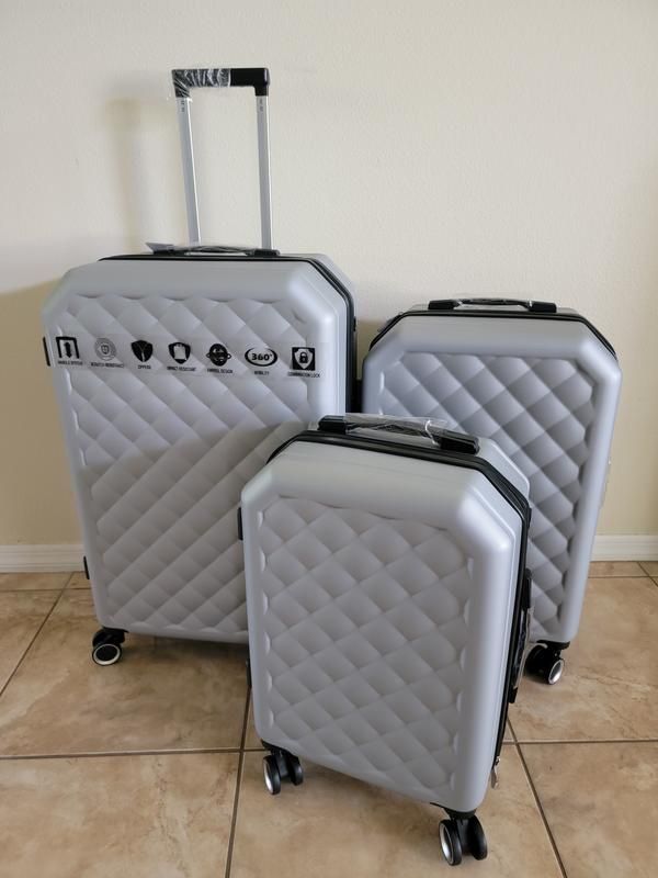 New!! 3-Piece Hardshell Luggage Set- travel rolling luggage on wheels