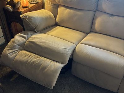 Microfiber sofa with recliner