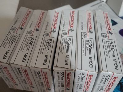Winchester 5.56mm M193 55 Grain Full Metal Jacket Ammunition - 20 Rounds per box (6 boxes)