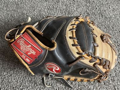 RH 33” Rawlings Pro Preferred "Lite Toe" Baseball Catcher's Mitt Black/Tan - Used