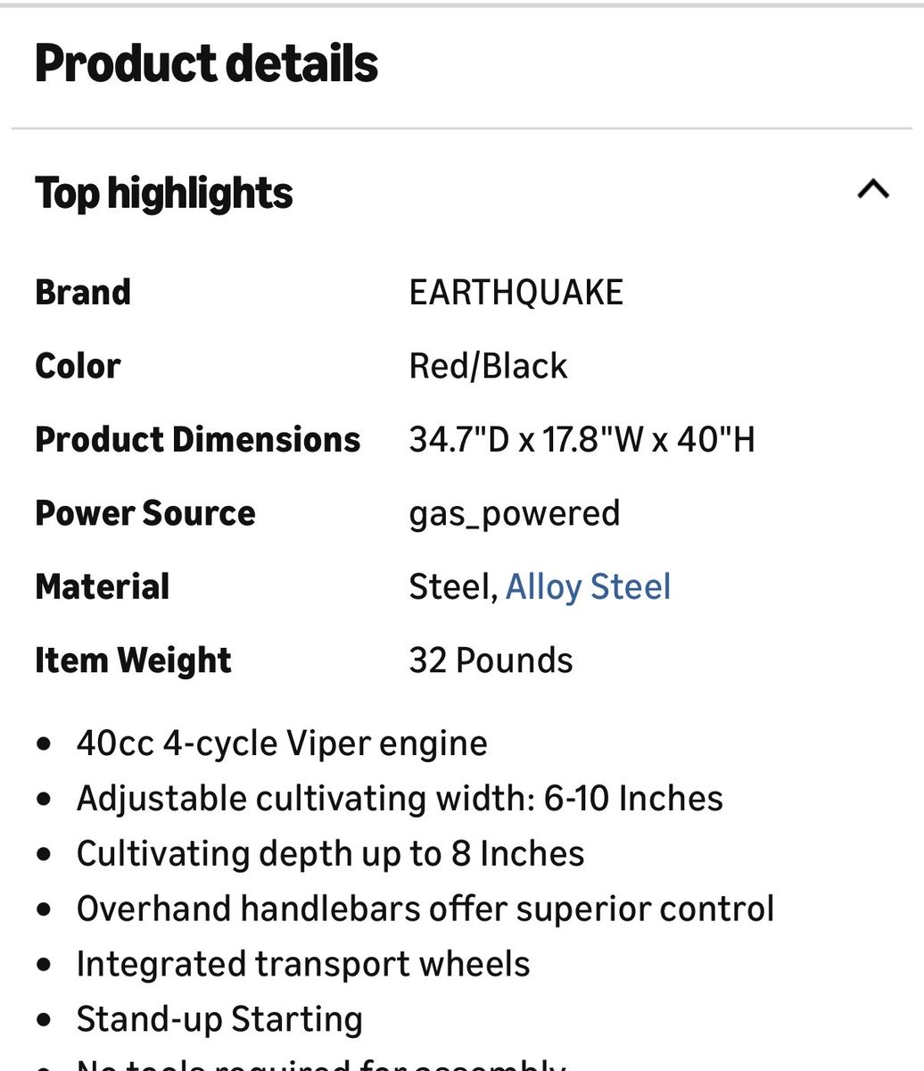 Earthquake cultivator MC440