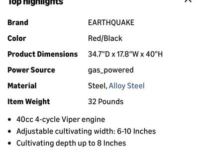 Earthquake cultivator MC440