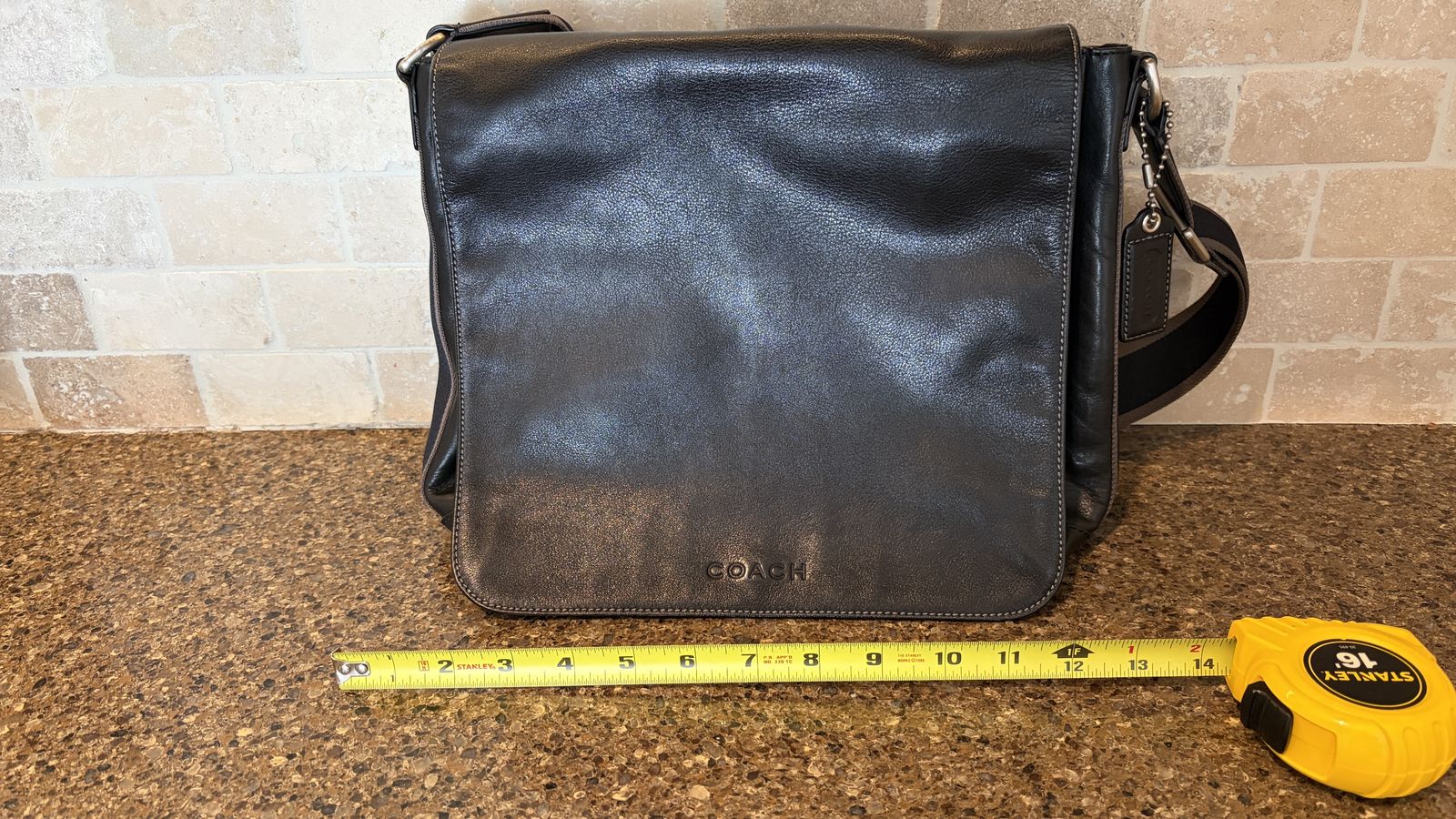 Coach black leather handbag