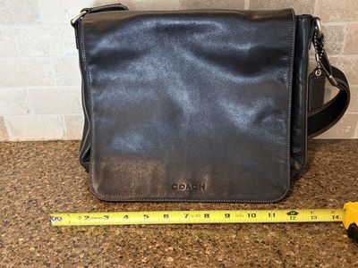 Coach black leather handbag